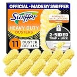 Swiffer Dusters Refill for Cleaning, Feather & Microfiber Duster Disposable Alternative, For Dusting Furniture, Blinds, Ceiling Fans, Walls, Helps Remove Allergens, Heavy Duty, Unscented, 11ct