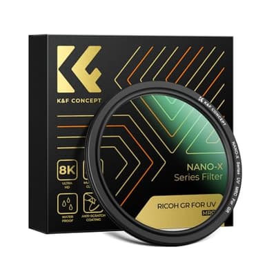 K&F CONCEPT UV Protective Filter Compatible with Ricoh GR IV GR IIIx GR IIIx HDF GR3X HDF GR III GR III HDF GR3 HDF & GR II GR2 GR4, 28 Layers Mulit-Coated Ultra Slim UV Filter with Filter Case