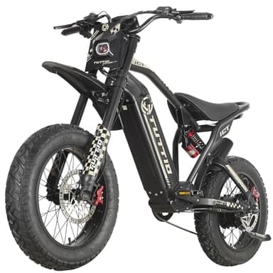 Tuttio-ICT-Electric-Bike for Adults-Teens Age 16+,4000W Peak 60V-25AH Electric-Dirt-Bike, 43-50MPH, 20" Fat-Tire-Electric-Motorcycle, Full Suspension E-Bike for Mountain Off-Road Snow