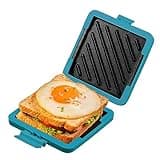 MKYSAIL Toaster,Microwave Toaster, Sandwich Maker, Panini Maker, Dishwasher Safe,NO Electricity,Wireless,Time Saving,Fast,Toastie Safe in Microwave Oven(Blue, Microwave Sandwich Maker)