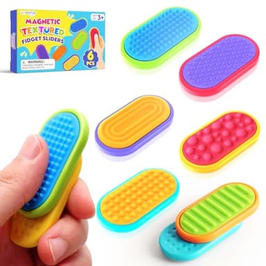 Sensory Fidget Magnet Toys for Kids: Silicone Magnetic Sliders Stress Fidgets for Autism, Stress Small Fidget Toys for Adults Office Desk / Portable Travel Prizes Classroom Must Haves, Gifts for Kids