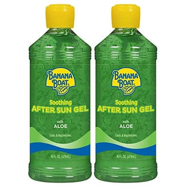 Banana Boat Soothing After Sun Gel with Aloe Twin Pack | Aloe Vera Gel, Sunburn Relief, After Sun Care, 16 fl oz each