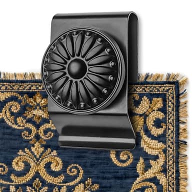 Tapestry Wall Hanging Clamps 4 Pack Textile Art Decoration Wall Hangers Durable Metal Clips for Hanging Rugs Carpet Wall Display (Black)