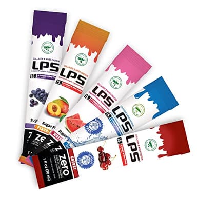 Nutritional Designs LPS Liquid Collagen & Whey Protein Supplement - Non-GMO Drink, Sugar-Free - Promotes Healthy Skin & Hair for Men & Women, Variety Box, Single Serve (60 Packets)