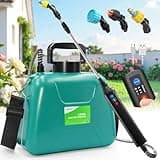 1.35 Gallon Battery Powered Sprayer, 2025 Upgraded Electric Garden Sprayer with 3 Spray Force, Battery Indicator, Rechargeable Handle,23.6" Telescopic Wand,3 Nozzles,Shoulder Strap for Lawn and Garden