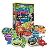 National Geographic Mega Slime Kit & Putty Lab - 4 Types of Slime Plus 4 Types of Putty Including Magnetic Putty, Slime Kit for Boys and Girls, Sensory Putty Toy & Science Kit (Amazon Exclusive)