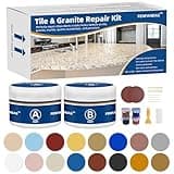 FENFANDAS Tile and Granite Repair Kit, Marble Porcelain Stone and Quartz Countertops Repair Kit for Chips Dents Cracks Holes Scratch, Fix Chipped Edges Corners, Reattaches Missing Pieces