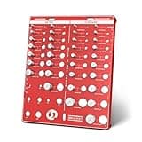 Thread Checker, 42 Nut and Bolt Identifier Gauge, Bolt Size and Thread Gauge, Thread Pitch Gauge, 19 Standard and 15 Metric Sizes Bolt Identifier Board with 8 Drill Bit Gauge (Red)