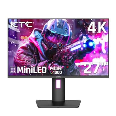 KTC 27 Inch 4K Mini LED Monitor, Fast IPS, HDR1000 160Hz 144Hz Gaming Monitor, Speakers, Type-C 90W, HDMI/DP/USB, Swivel/Height/Pivot/Tilt, VESA, Vertical Monitor for Gaming & PC