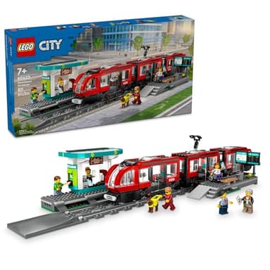 LEGO City Downtown Streetcar and Station Train Set - Kids Toy Train Building Set for Pretend Play & Imagination, Ages 7+ - Gift Ideas for Boys & Girls Birthdays - 60423