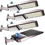 ACOHOOK 4Pack 320W LED Parking Lot Lighting 48000Lm(150LM/W) Arm Mount Parking Lot Lights with Smart Photocell 5000K 6KV SPD Outdoor Waterproof LED Street Light ETL Listed 7 Yrs Warranty