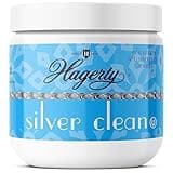 Hagerty Silver Cleaner and Tarnish Remover for Silver Jewelry, Dipping Basket Included - Great for Sterling Silver and Silver Plate, Kosher Certified, Made in The USA, 7oz