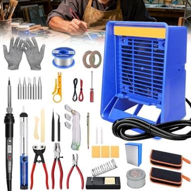 Kryztlyn Stained Glass Kits,32 Piece Stained Glass Starter Kit, Stained Glass Kits for Adults, with 80WSoldering Iron Stained Glass Supplies and Tools for,forStained Glass Making.