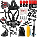 62 in 1 Accessories Starter Kit Compatible with AKASO EK5000/7000 4K Gopro Hero 13/12/11/10/9/8 max Fusion/Session/HD Black White Silver AKASO APEMAN Campark SJCAM
