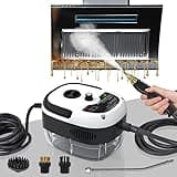 Steam Cleaner, 2500W High Handheld Steam Cleaner, 1L Portable Car Steam Cleaner, 6 High Speeds Pressure Temperature Steam Cleaning Machine with 3 Brush Heads for Kitchen Home Car Cleaning（White）