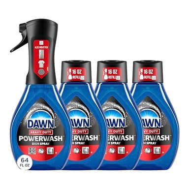 Dawn Powerwash Heavy Duty Dish Spray All-Purpose Cleaner and Degreaser, 64oz, 1 Starter Kit + 3 Refill