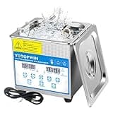 YOTOPWIN Professional Stainless Steel Heated Ultrasonic Cleaner Machine for Jewelry Glasses Watch Straps Dentures Carburetor Circuit Board Mouth Guard Precision Small Parts Cleaning Equipment (1.3L)