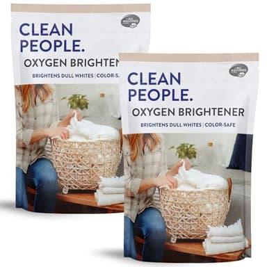 The Clean People Oxygen Brightener Stain Remover | Bleach Alternative, Simple Ingredients, Brightens Dull Whites AND Colors | 79 oz 2 Pack