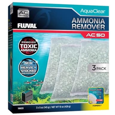 Fluval - Ammonia Remover for AC50 Power Filter, 15 oz / 429 g - for Use in Freshwater Aquariums 3-Pack