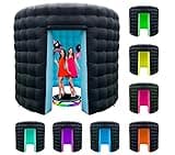 Inflatable Photo Booth Enclosure 10x10x9FT for 360 Photo Booth Machine, Portable 16 Colors LED Dimmable Shooting Photobooth Tent with Remote, 2 Doors, Inner Air Blower for Wedding Birthday Parties