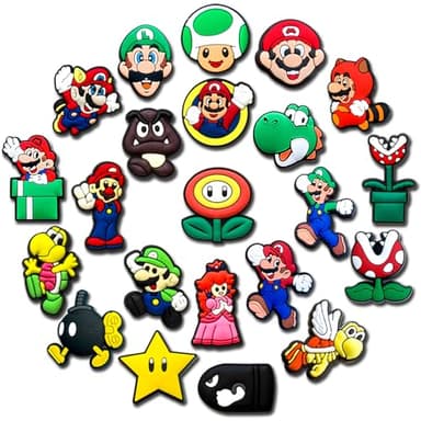 22Pcs Cartoon Shoe Decoration Charms for Croc Clog Sandals (Green)