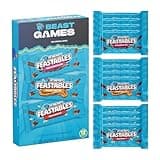 Feastables Beast Games Chocolate Bar Box, Milk Chocolate, Crunch, and Peanut Butter, 1.24 oz (35g), 12 count