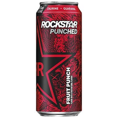 Rockstar Fruit Punch Punched Energy Drink, 16 Ounce (16 Cans)