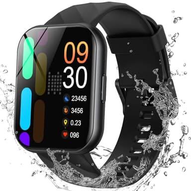 Parsonver Smart Watch, 5ATM Waterproof Watch for Swimming, Fitness Activity Tracker with 110+ Sports Modes, Heart Rate/Sleep/SpO2/Calories Monitor, Pedometer, Fitness Watch for Android & iPhone, Black