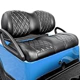NOKINS Golf Cart P-P Diamond Leather seat Cover for it Club Car Precedent/Tempo/Onward Premium,No Stapler Required, Golf Cart Vinyl Replacement Seat Cover.Black