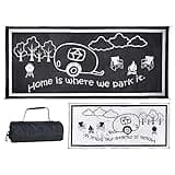 Stylish Camping RH8181 Black/White 8-Feet x 18-Feet RV Home Mat