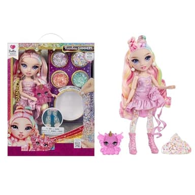 Rainbow High Rainbow Shimmers with Slime – Bella, Pink 11”, Create a Rainbow Fashion Doll, Slime Kit