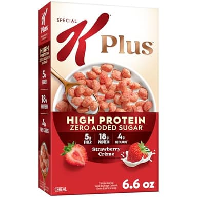 Kellogg's Special K Plus Strawberry Creme High Protein Zero Added Sugar Cereal, 6.6 oz