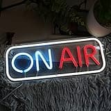 ON AIR Neon Sign LED Lights Signs Decorative Bright Night Light for Radio Television Video Podcast Party Wall Bedroom Club16''*6'' inch with 5V ON/OFF USB 2M Cable (Multi)