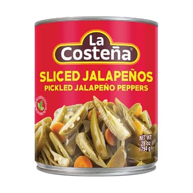 La Costeña Sliced Jalapeno Peppers - Pickled Jalapenos - Jalapeno Pepper - Hot Peppers for Mexican Food, Guacamole, Spicy Nacho & Taco Toppings, Enchiladas & Salsa - 28oz, 1 Pack Canned Jalapenos