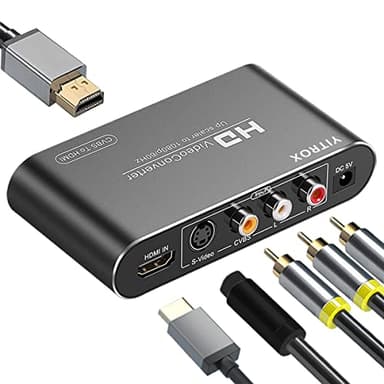 YITROX AV Svideo to HDMI Converter Upscaler, 3RCA CVBS AV Svideo to HDMI Converter Scaler, Support 1080P for Wii, PS2, PS3, Xbox 360, Blu ray Player, DVD and More