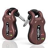 LEKATO Wireless Guitar System 5.8 Wireless Guitar Transmitter Receiver Rechargeable Audio Wireless Transmitter Receiver 4 Channels Transmission Range for Electric Guitar Bass (Grain)
