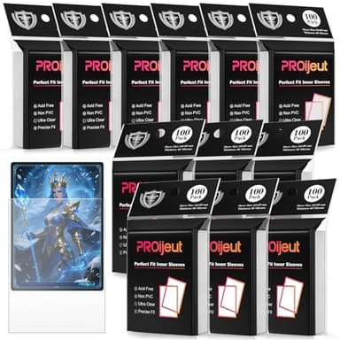 1200 Pack Card Sleeves Clear, Perfect Fit Inner Sleeves Ideal for Double-sleeving, Trading Card Sleeve Compatible with MTG, PKM, TCG and Gaming Cards (60 Microns)