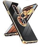 LeYi for Galaxy S9 Plus Phone Case: 360° Rotatable Ring Holder Magnetic Kickstand [ Not Applicable Samsung S9 ], Plating Rose Gold Edge Protective Case, Black