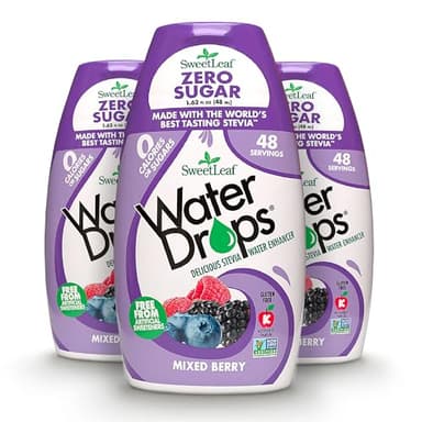 SweetLeaf Water Drops, Mixed Berry – Sugar-Free Water Enhancer Drops, Stevia & Monk Fruit Sweetener Water Flavoring, 1.62 Oz (Pack of 3)