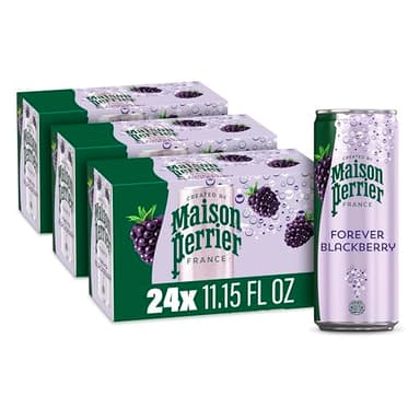 Maison Perrier Forever Blackberry Flavored Sparkling Water, 11.15 Fl Oz Cans, 8 Count, 3 Pack