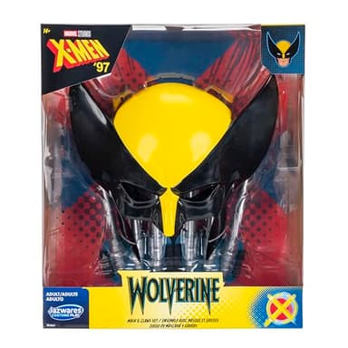 MARVEL Wolverine Official Adult Halloween Accessory Kit - Plastic Mask with Elastic Strap plus Two Claw Accessories