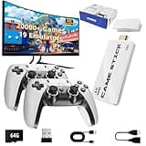 2024 Upgrade Retro Game Console Stick Pro, Classic Video Games with 4K HDMI, Built-in 19 Emulators, 20000+ Games - Plug & Play TV Video Gaming Stick with Upgrade Dual 2.4G Wireless Controllers(64GB)