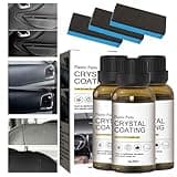 Crystal Coating for Car Plastic Parts, Plastic Restorer Refurbish Agent with Sponge, Automotive Exterior and Interior PlasticParts Scratch Remover, Car Ceramic Coating (3PCS)