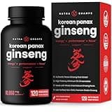 NutraChamps Korean Red Panax Ginseng Capsules | Extra Strength Ginsenosides for Energy, Focus, Performance, Vitality & Immune Support | Korean Red Ginseng Root Extract (120, Red)