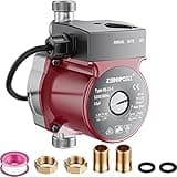 ZeroPone Hot Water Recirculating Pump, Water Circulator Pump, 120W 110V Automatic Circulating Pump Stainless Steel Head NPT 3/4" w/NPT 1/2" Adapter,15-9S Dual Control for Electric Water Heater System