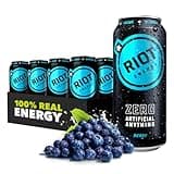 RIOT Clean Energy Drink, Berry, Zero Artificial Anything, No Sucralose, Made with Real Fruit, No Sugar Added, Natural Healthy Energy Stamina & Focus, 16 Fl Oz (Pack of 12)