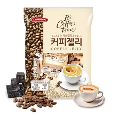 COELO Korea Coffee Jelly Candy 250g (8.8oz) Premium Korean Coffee Flavor K-Food Sweet Chewy Treats Party Pack Dessert Camping Trips Picnic Snack Share Size On-The-Go Individual Wrapped 4 Seasons 커피젤리