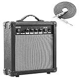 CXLWZ Electric Guitar Amp 20 Watt Amplifier Portable Amp with Headphone Input Gain Powe Including Professional Noise Reduction Cable （Black）
