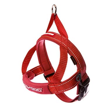 EzyDog Quick Fit Dog Harness – No Pull Harness for Training, Everyday Walking, and Easy Control - Adjustable Fit, Reflective, and Padded (Large, Red)