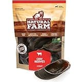 Natural Farm Cow Hooves (6 Pack), Odor-Free, All Natural Sourced from Farm-Raised Beef Hoof Dog Treats, Great Alternative to Bully Sticks or Rawhide, Dental Chew for Small, Medium, Large Breeds